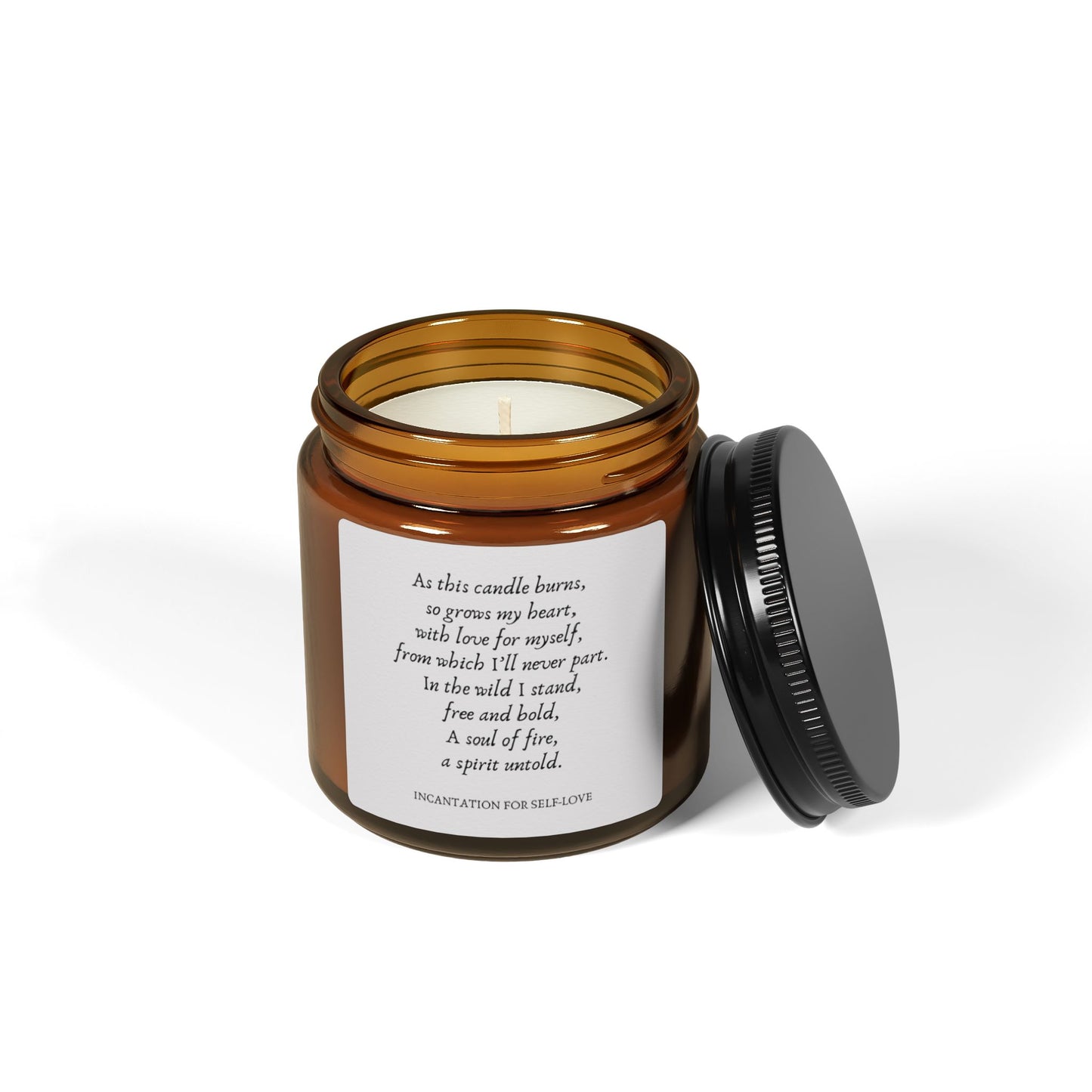 Incantation for Self-Love, Scented Soy Candle (4 oz, Amber Jar)