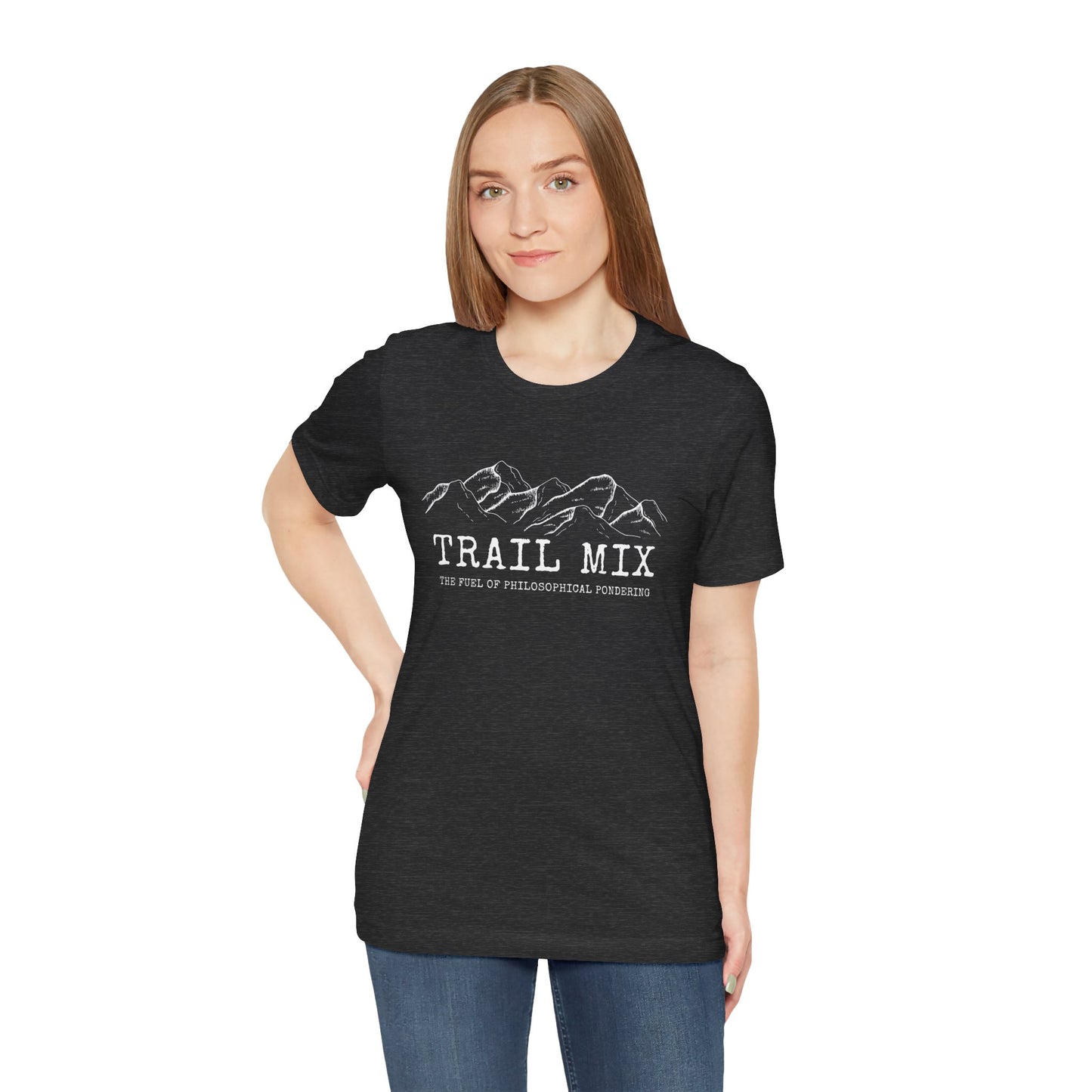 Trail Mix Unisex Tee - Philosophical Pondering Fuel, Hiking Shirt, Outdoor Adventure Top, Nature Lover Gift, Men's Women's Camping T-Shirt