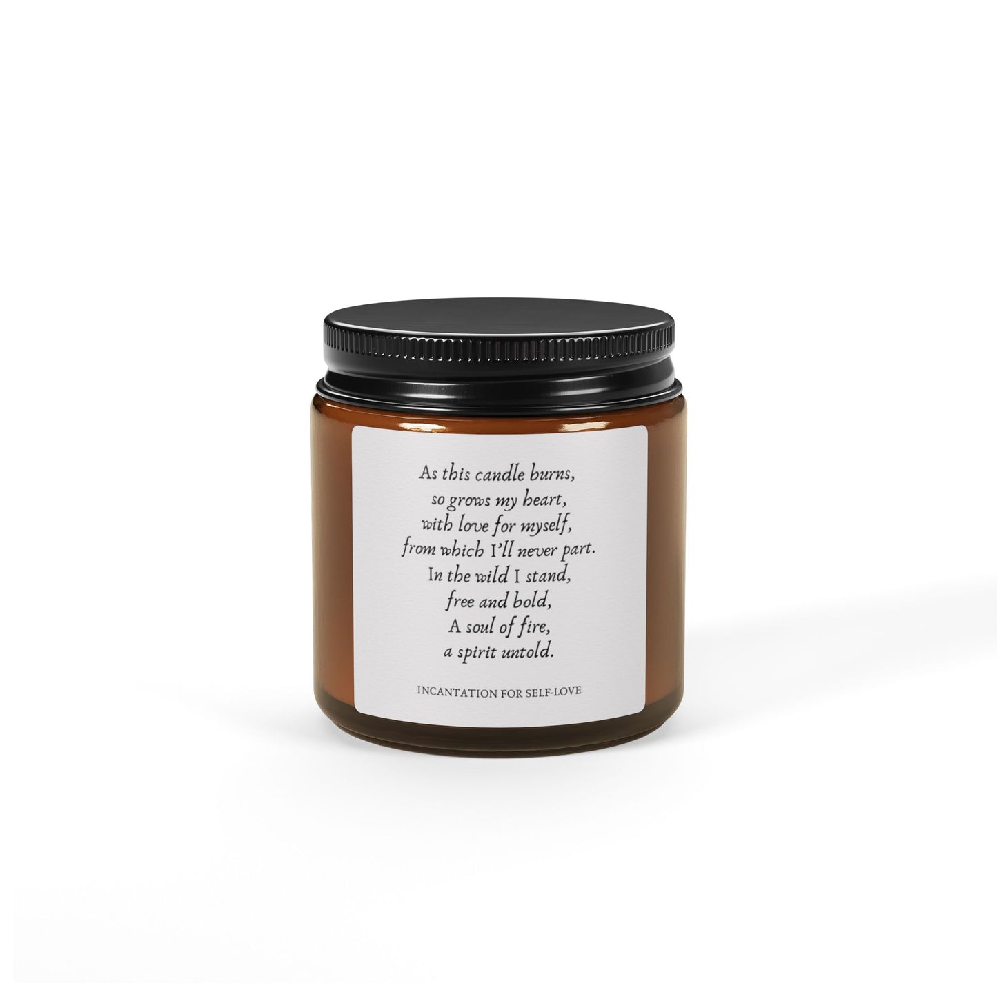 Incantation for Self-Love, Scented Soy Candle (4 oz, Amber Jar)