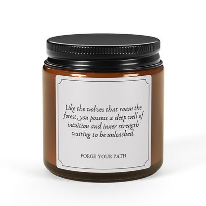 Forge Your Path, Scented Soy Candle (4 oz, Amber Jar)