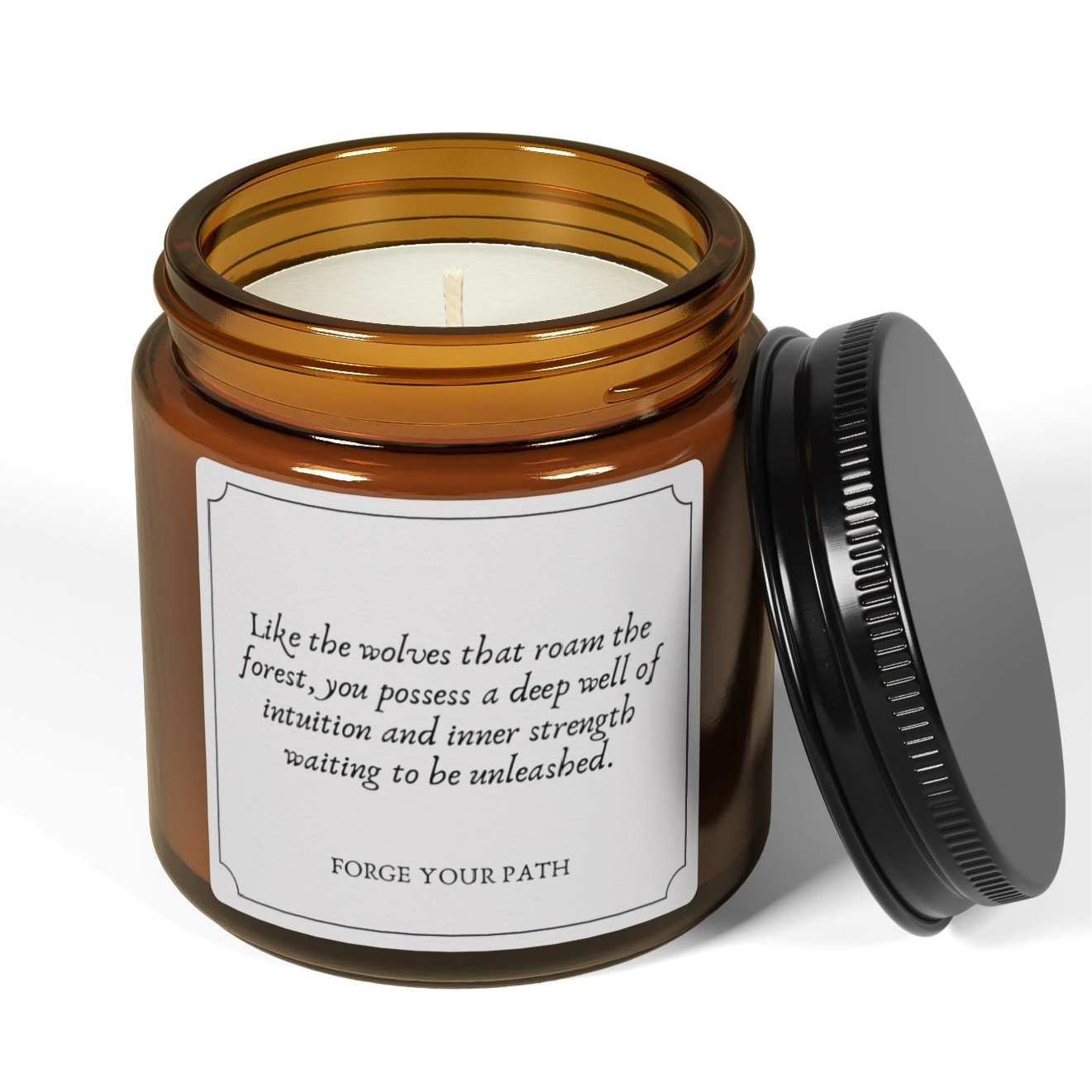 Forge Your Path, Scented Soy Candle (4 oz, Amber Jar)