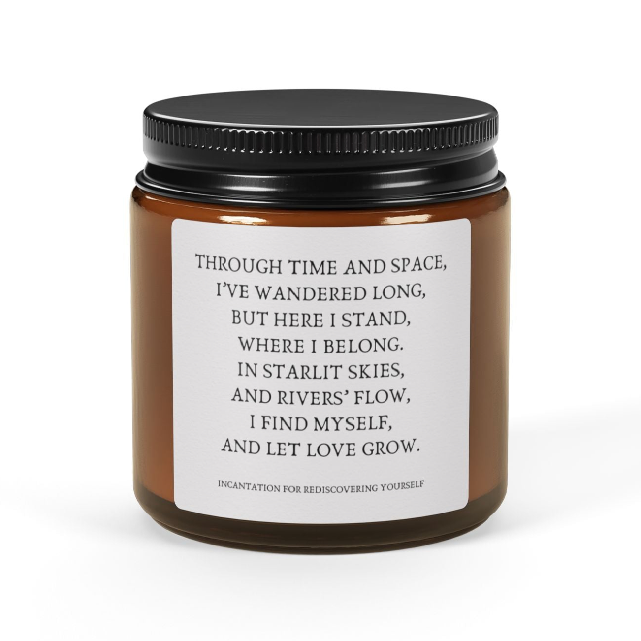 Incantation for Self-Discovery, Scented Soy Candle (4 oz, Amber Jar)