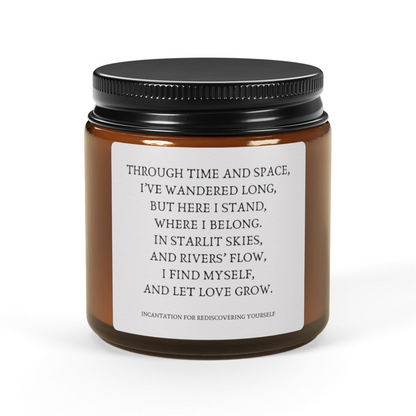 Incantation for Self-Discovery, Scented Soy Candle (4 oz, Amber Jar)