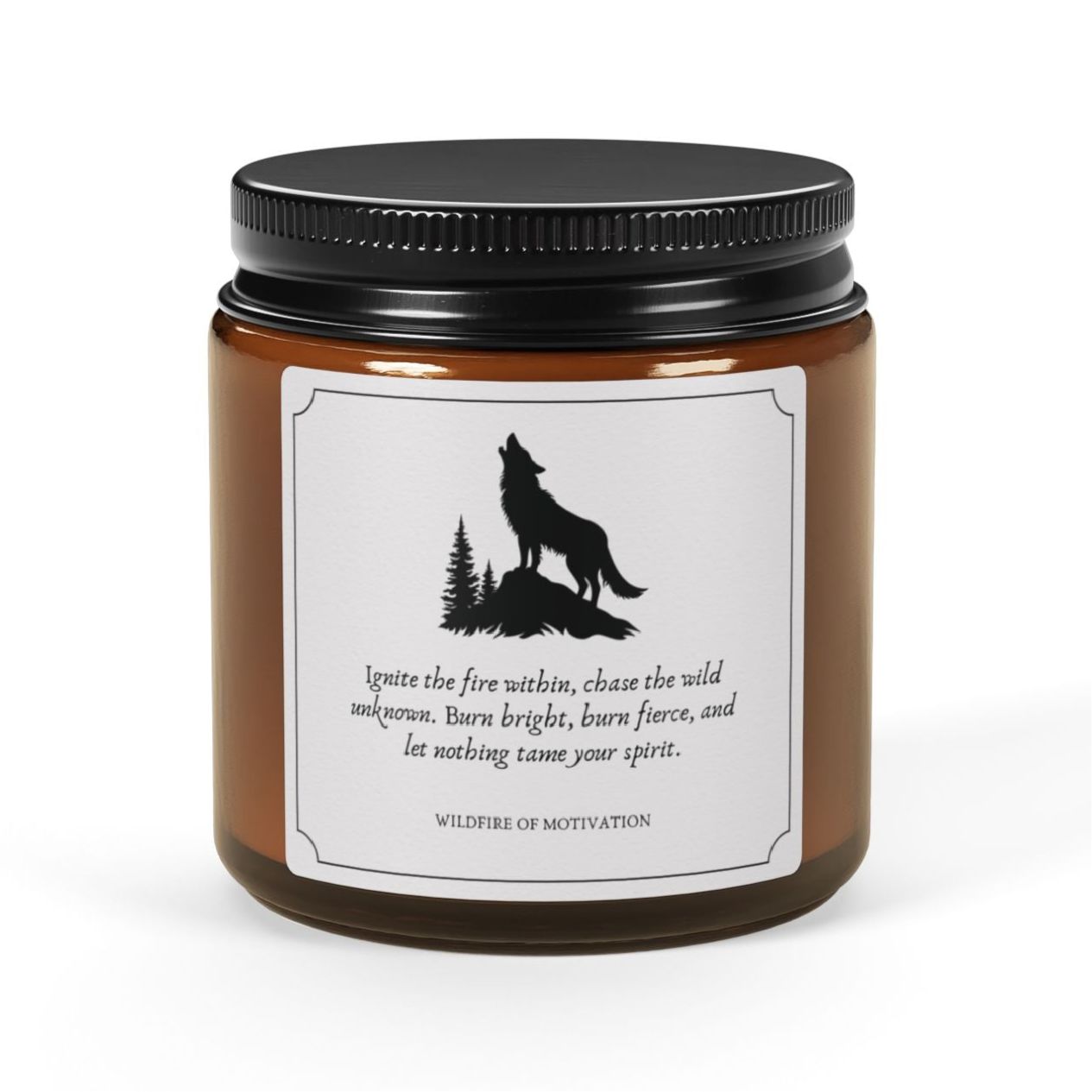 Wildfire of Motivation, Scented Soy Candle (4 oz, Amber Jar)